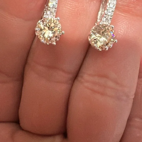 Beautiful Silver and Gold-Toned Hoop Earrings - Picture 4 of 8